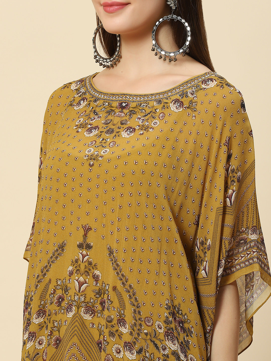 Digital Printed Georgette Kaftan Kurta