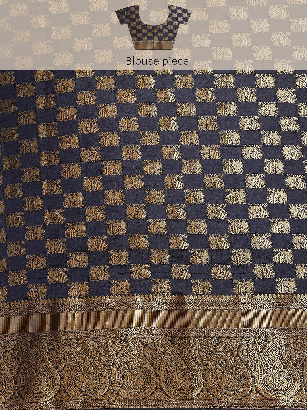 Zari Border Booti Art Handloom Woven Saree