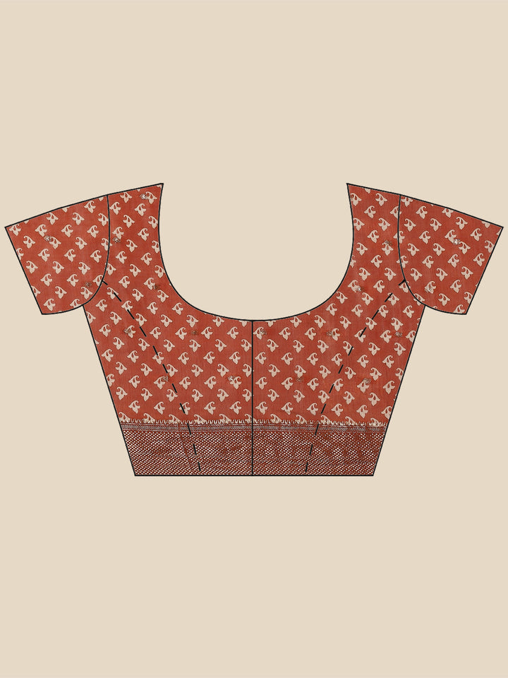 Block Abstract Printed Handloom Saree