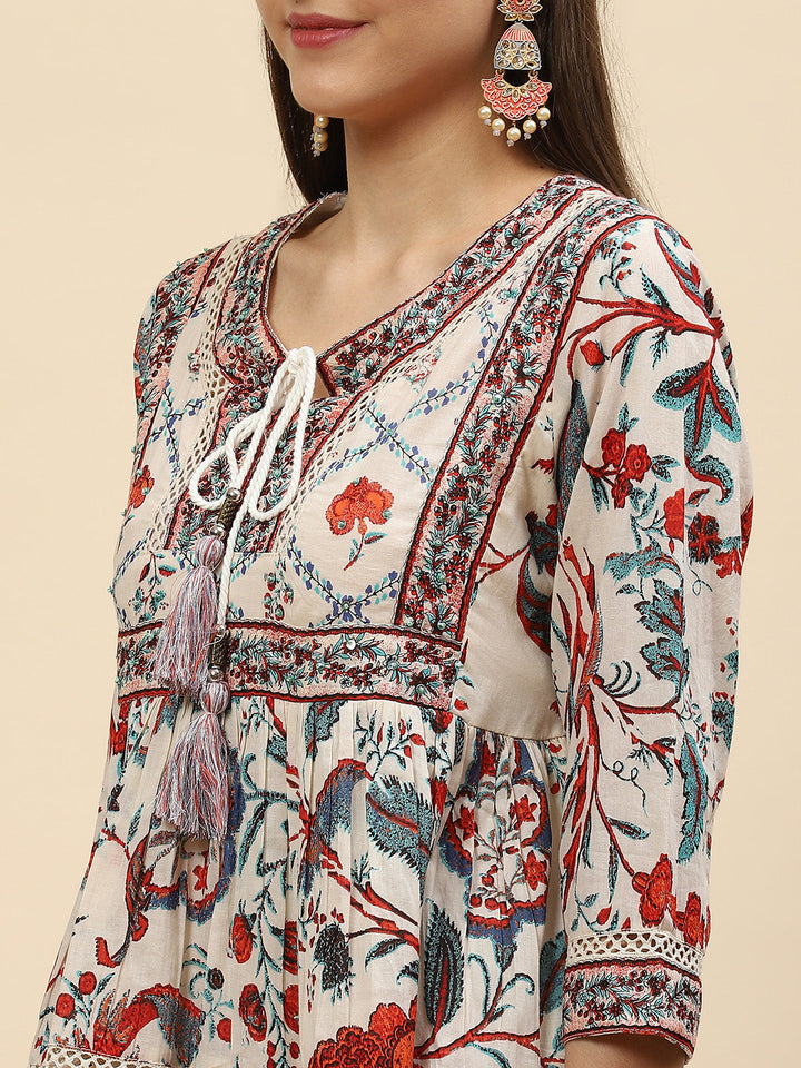 Floral Printed Cotton Kurta