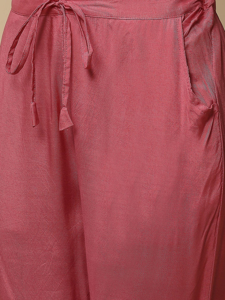 Printed Chanderi Kurta With Pants &amp; Dupatta