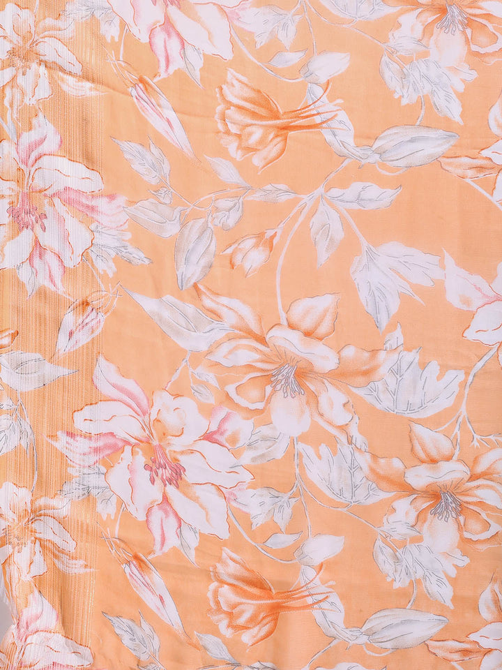 Floral Printed Georgette Saree