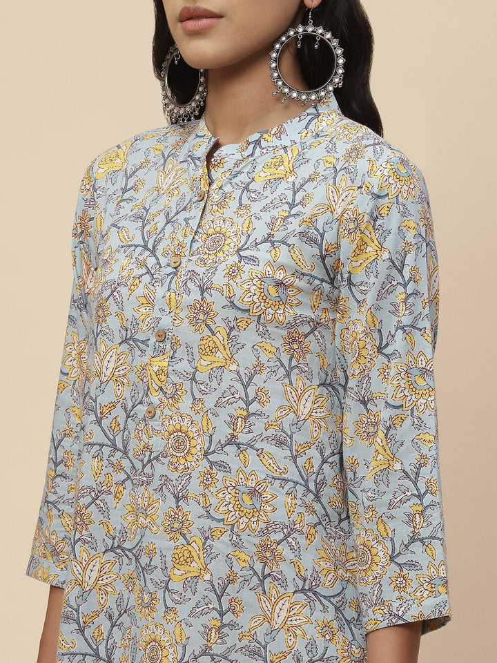 Floral Printed Cotton Kurta