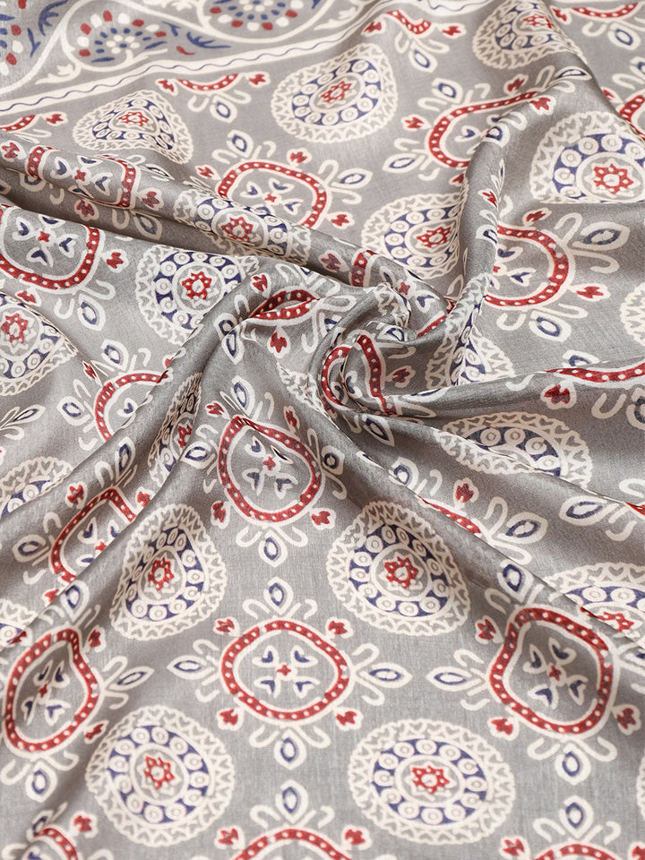 Ajrak Printed Dola Cotton Woven Saree