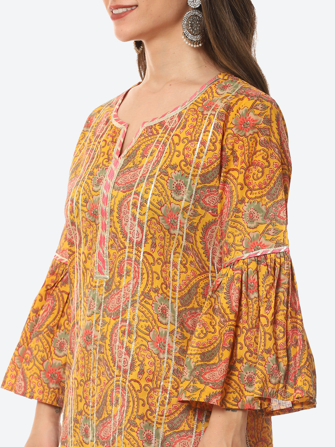 Printed Cotton Kurta With Sharara