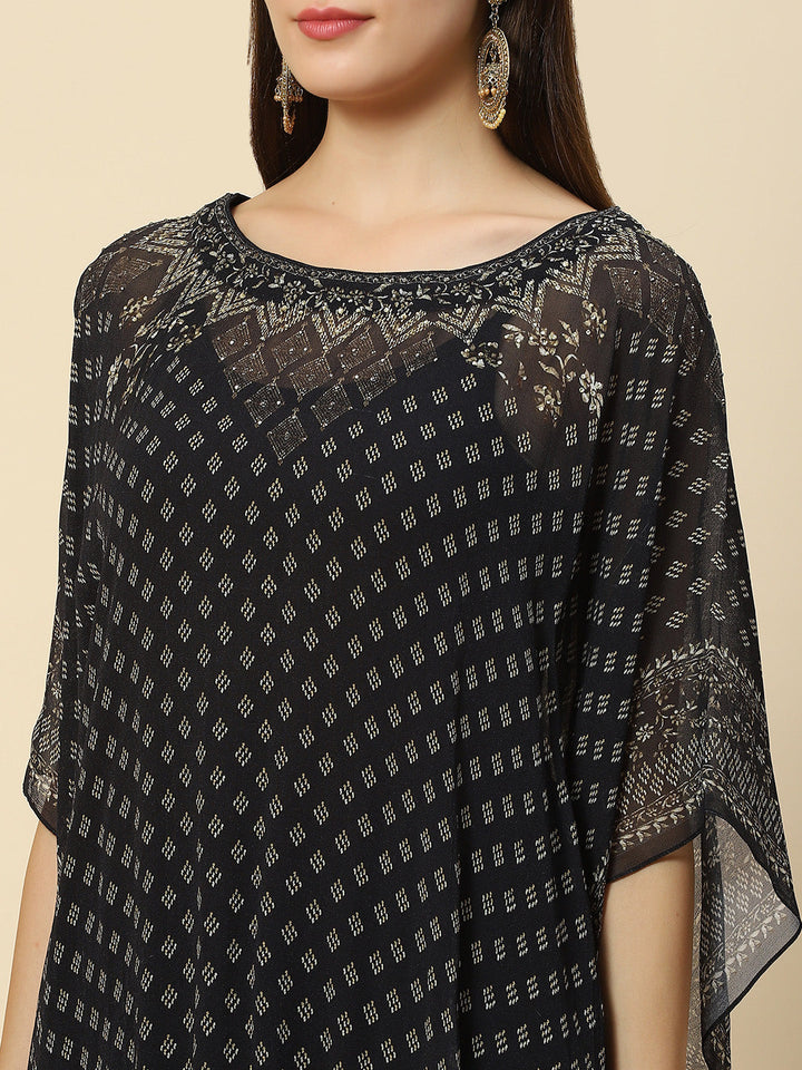 Digital Printed Georgette Kaftan Kurta
