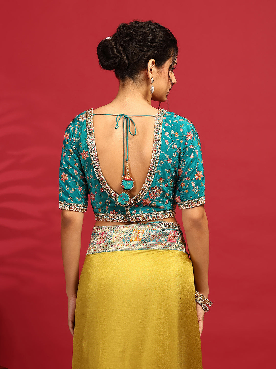 Embroidered Dola Silk Saree