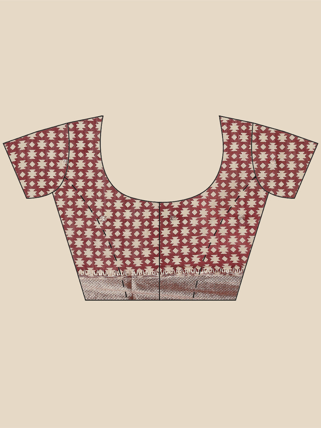 Geometric Printed Handloom Woven Saree