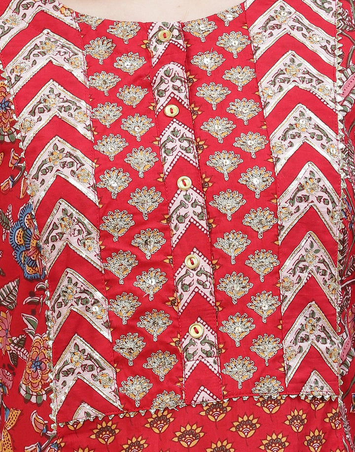 Printed Cotton Kurti With Pant