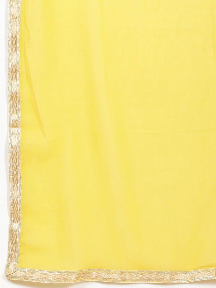 Sequin Embroidered Georgette Kurta With Garara &amp; Dupatta