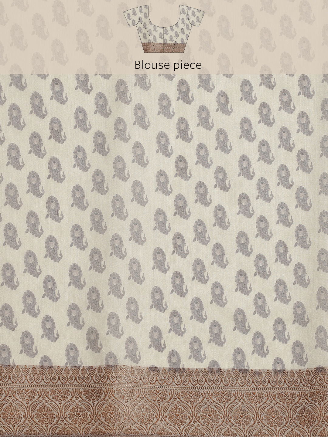 Printed Banarasi Border Pallu Cotton Saree