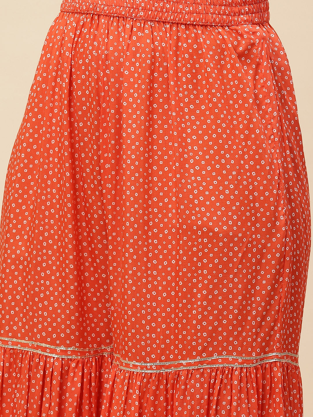 Bandhani Printed Muslin Kurta With Sharara With Dupatta