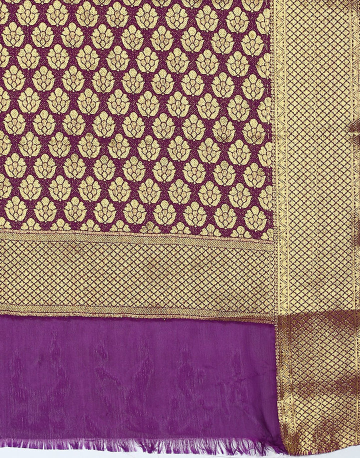 MBZ Meena Bazaar-Red Art Crepe Saree