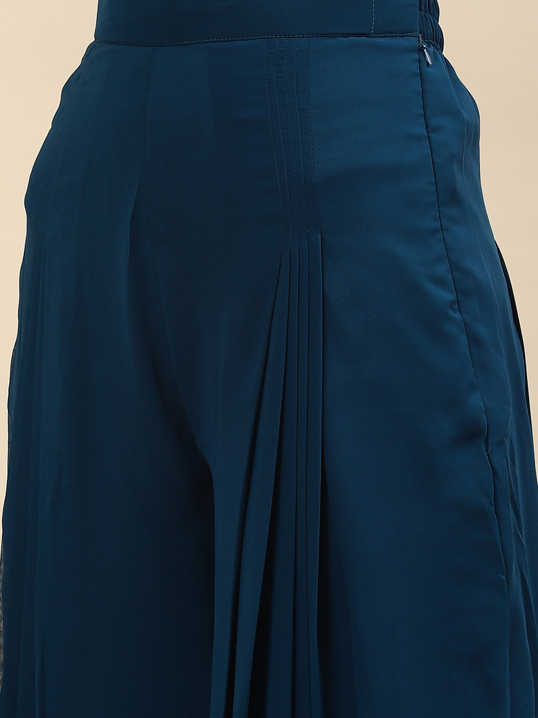 Sequin Embroidered Georgette Kurta With Palazzo &amp; Dupatta