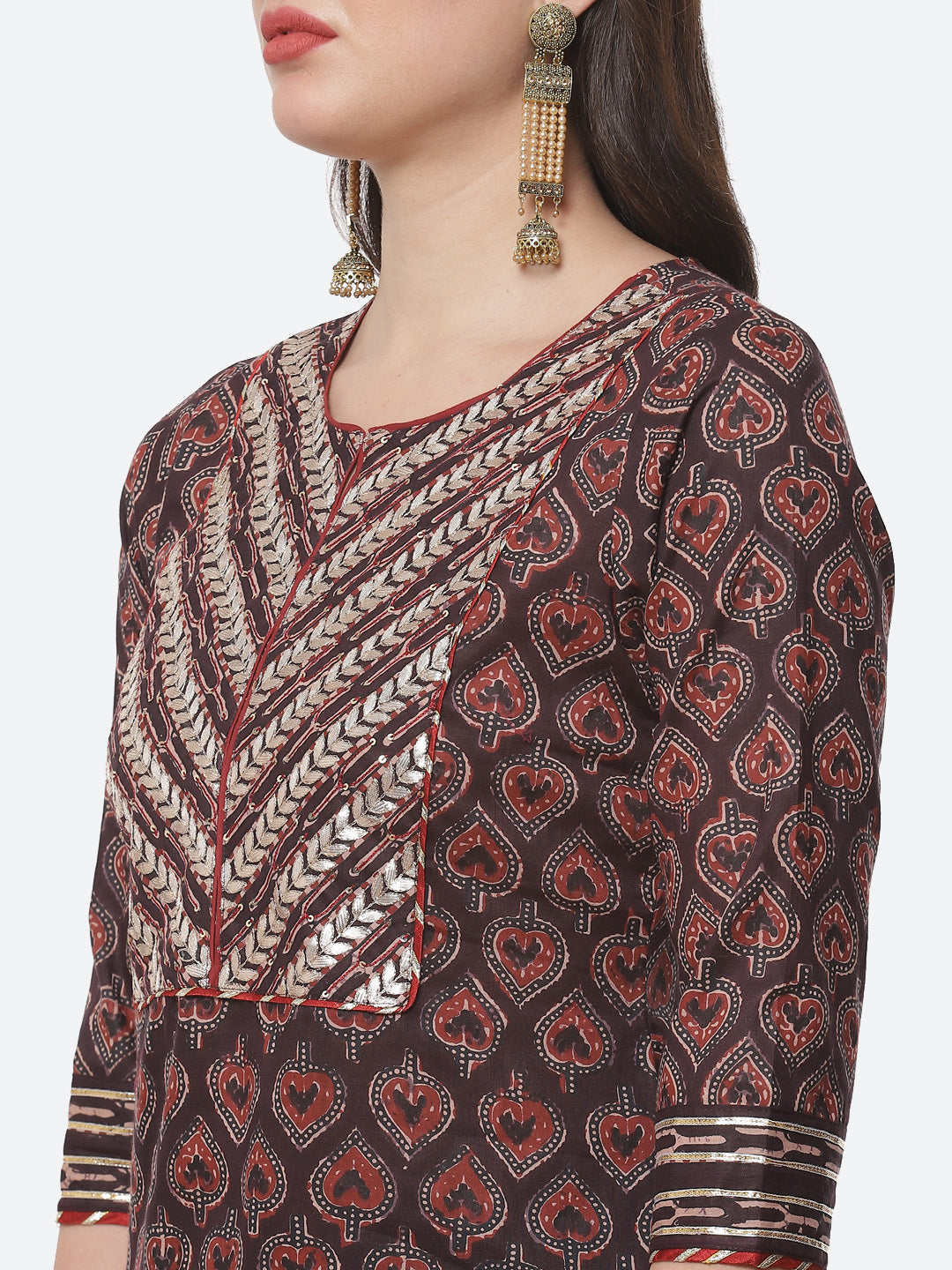 Printed Gota Patti Cotton Kurti With Sharara