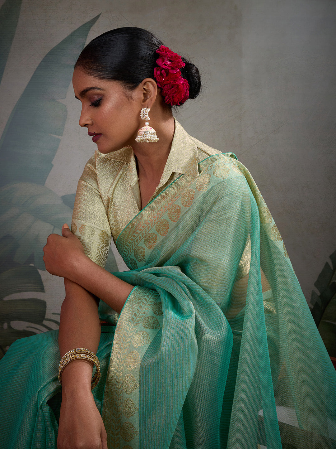 Woven Design Linen Blend Saree