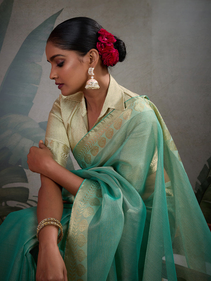 Woven Design Linen Blend Saree