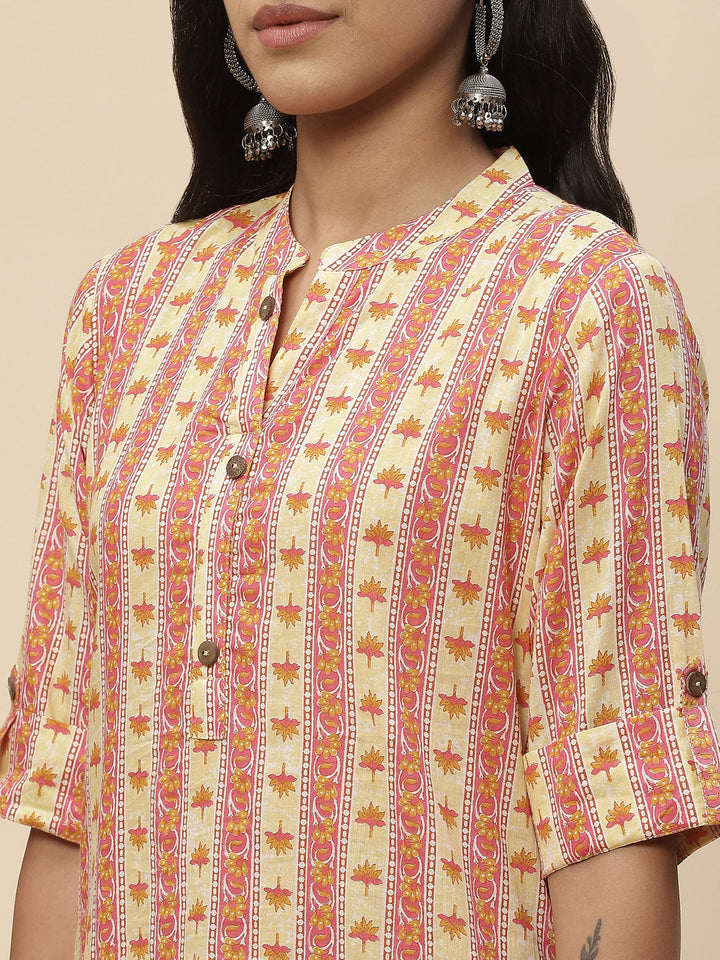 Floral Printed Cotton Kurta