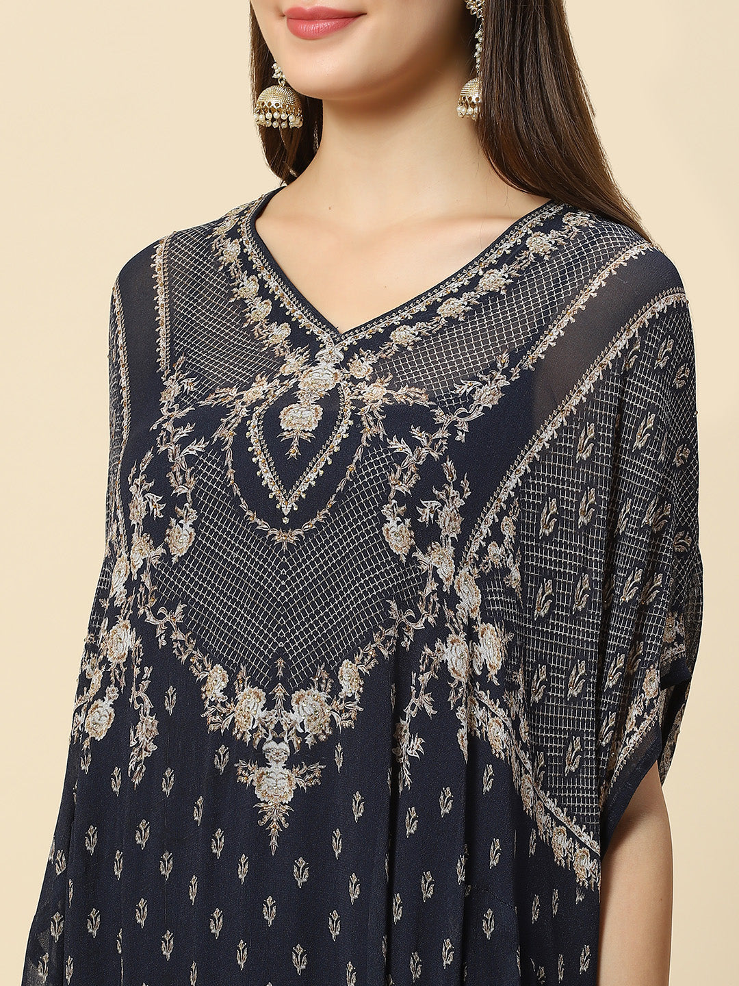 Digital Printed Georgette Kaftan Kurta