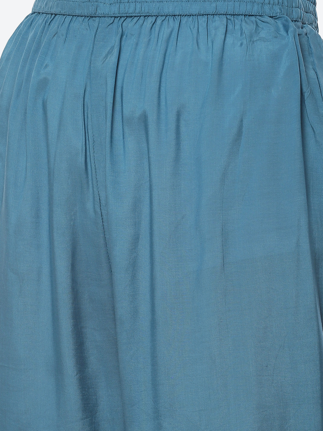 Mirror Work &amp; Printed Muslin Kurta With Pant &amp; Chiffon Dupatta