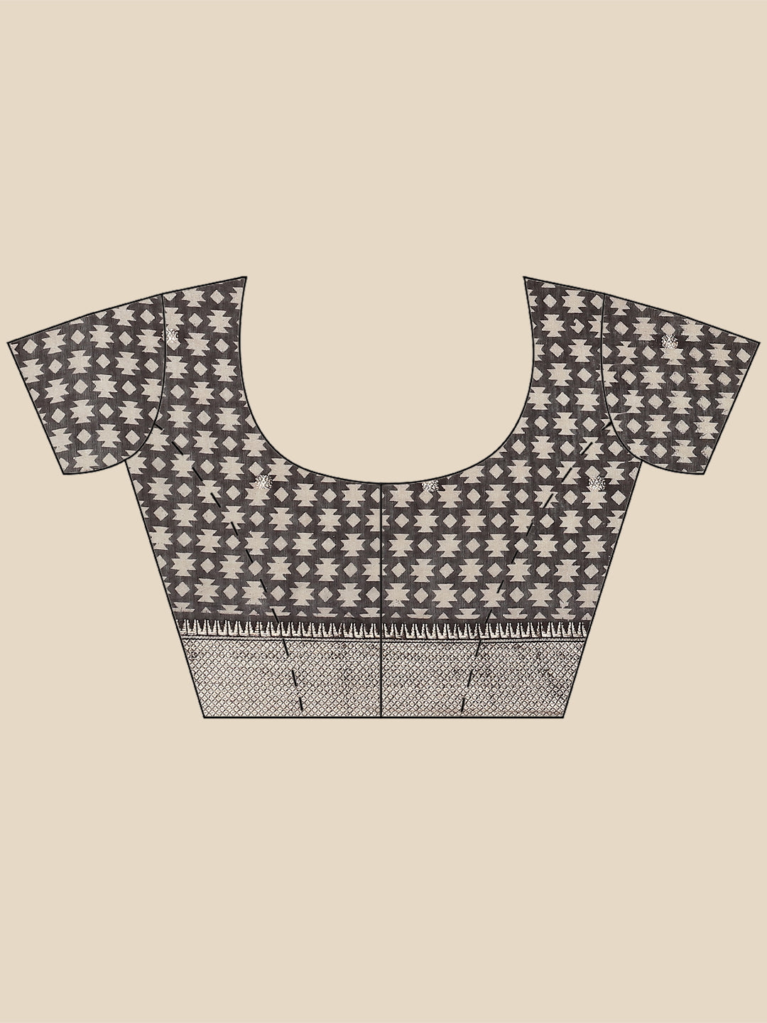 Geometric Printed Handloom Woven Saree