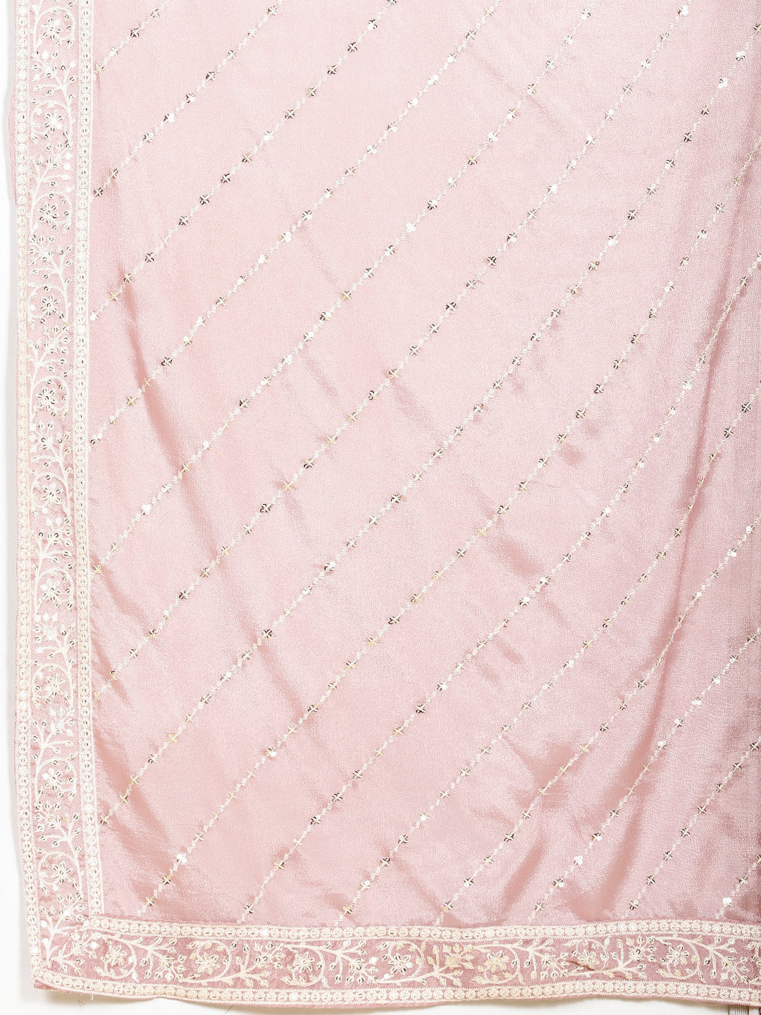 Sequin Embroidered Crepe Choli With Lehenga &amp; Dupatta