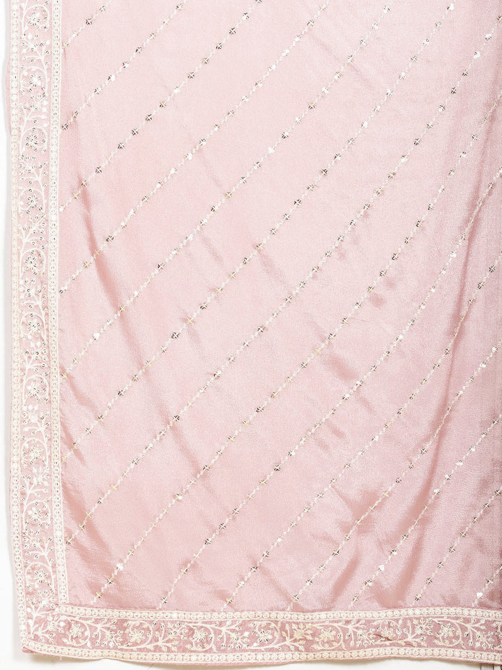 Sequin Embroidered Crepe Choli With Lehenga &amp; Dupatta