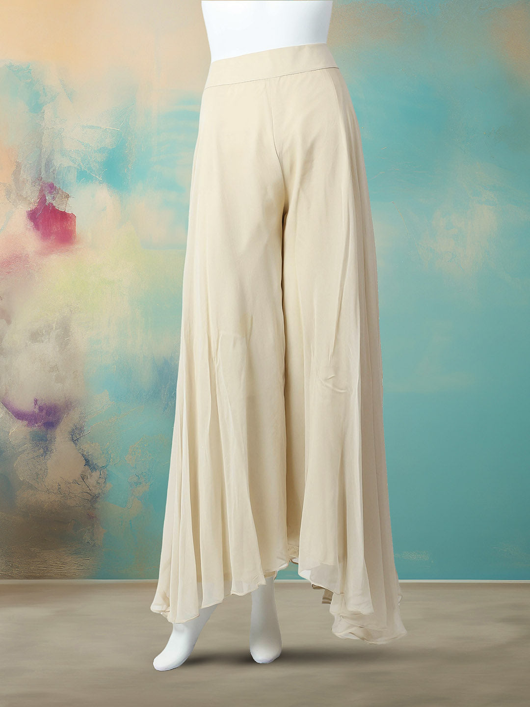 CutDana Embroidered Georgette Stitched Kurta With Sharara &amp; Dupatta