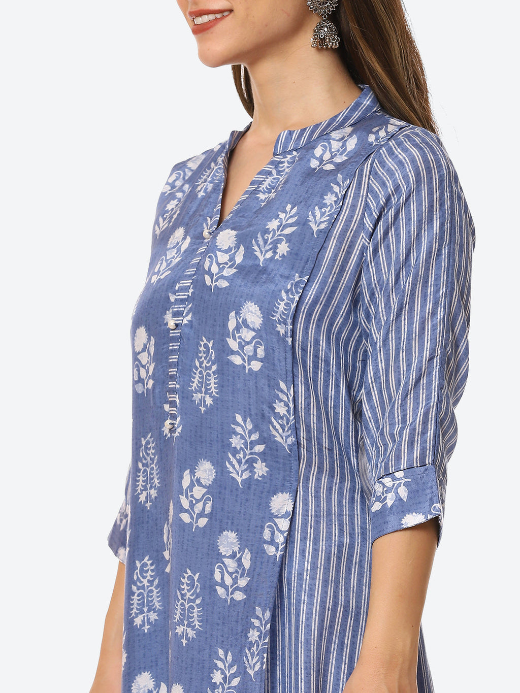 Floral Printed Muslin Kurta