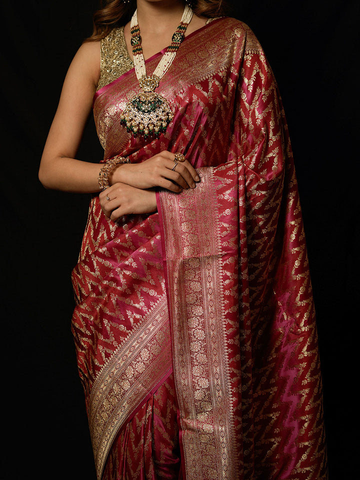 Woven Design Satin Saree