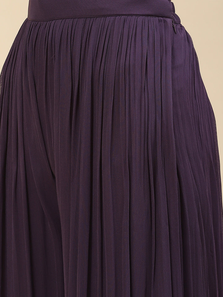 Resham Mirror Booti Georgette Kurta With Palazzo &amp; Dupatta