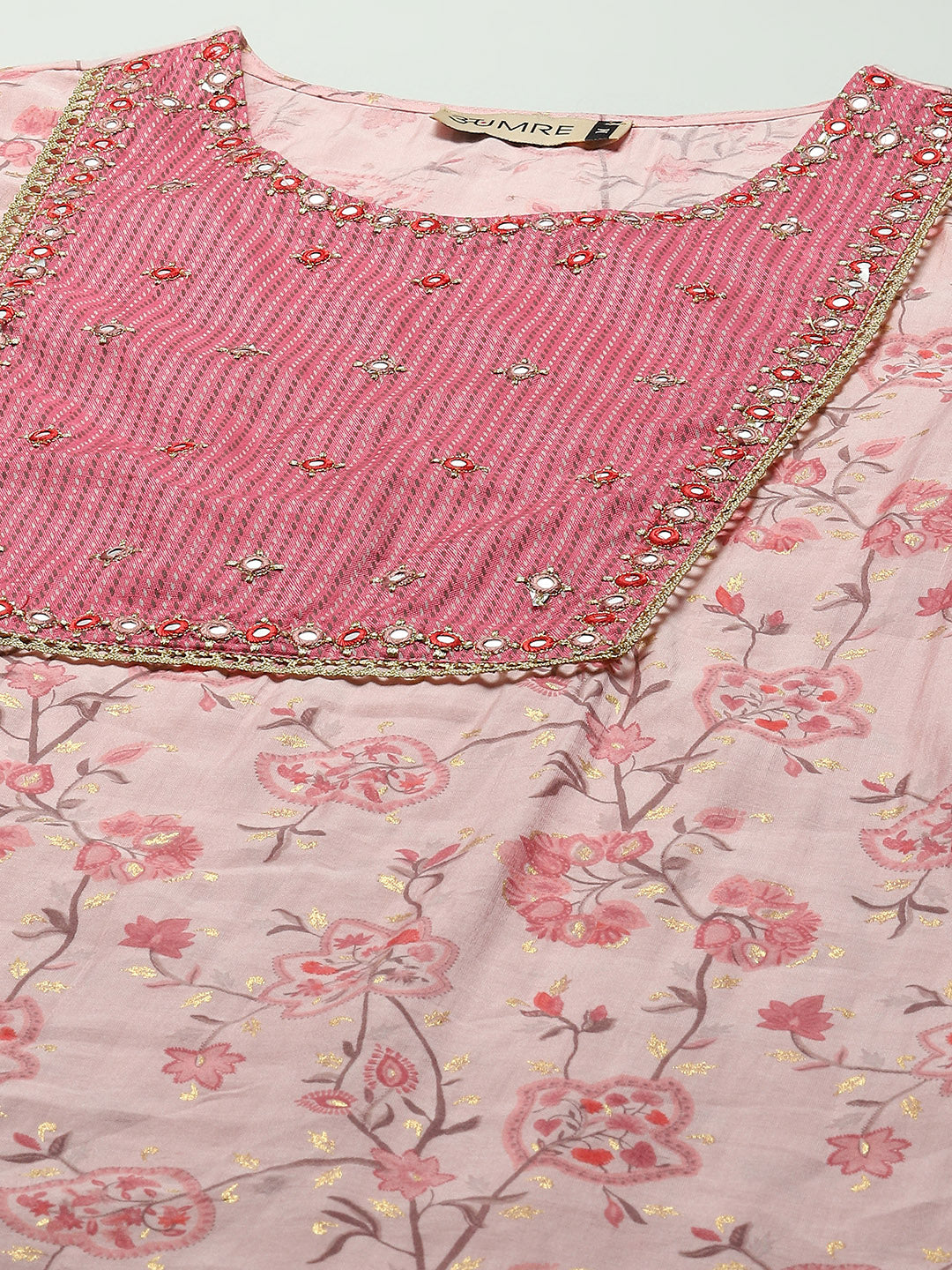 Neck Embroidered Chanderi Suit Set With Dupatta