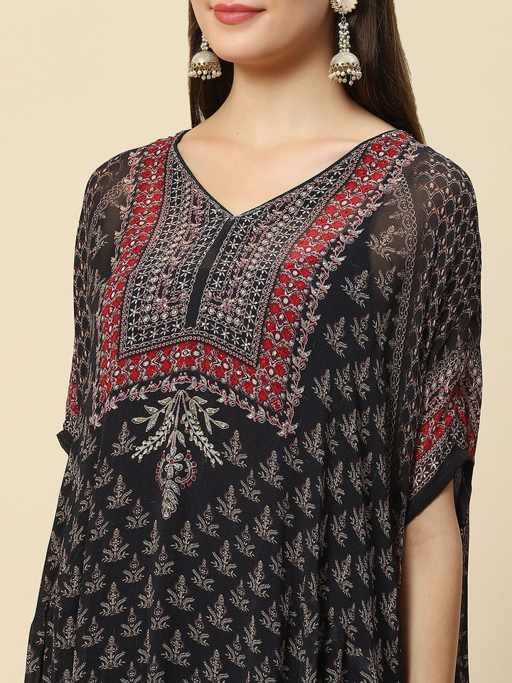 Digital Printed Georgette Kaftan Kurta