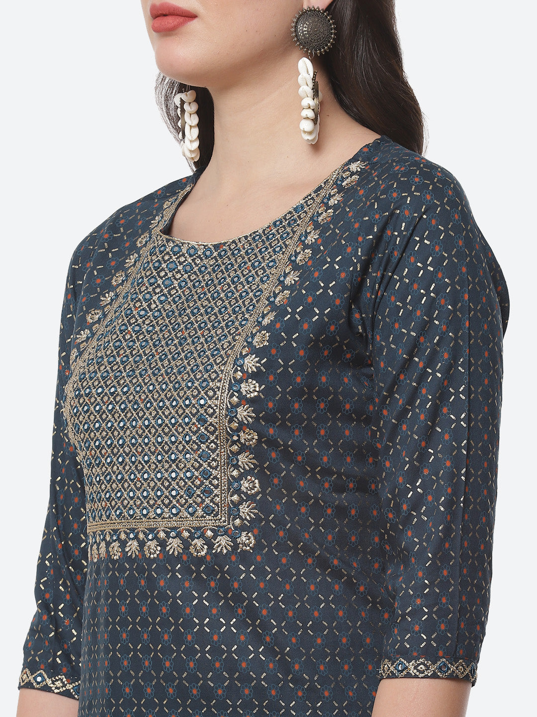Cotton Kurta With Pant And Chiffon Dupatta