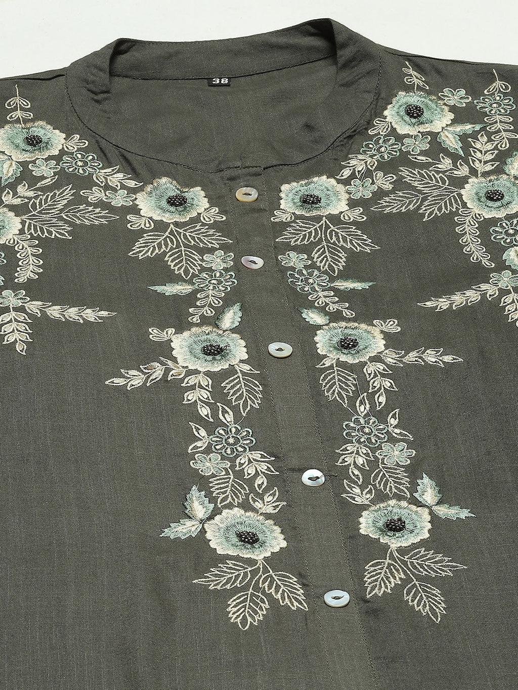 Neck Embroidered Cotton Kurta