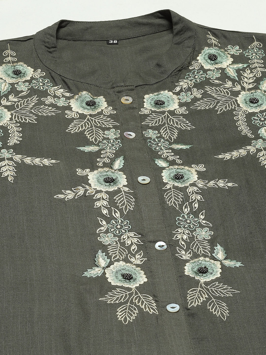 Neck Embroidered Cotton Kurta