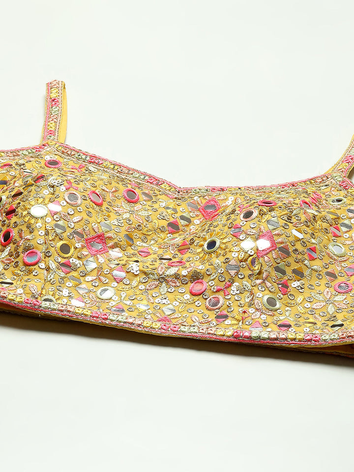 Georgette Lehenga Choli Blouse Crop Top