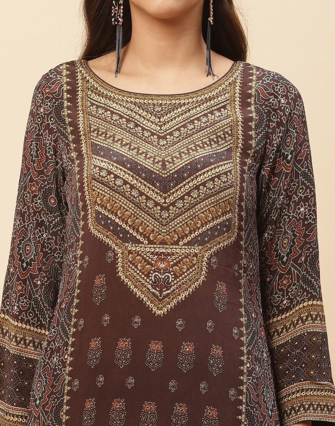 Digital Printed Crepe Salwar Kameez Stitched Suit With Georgette Dupatta