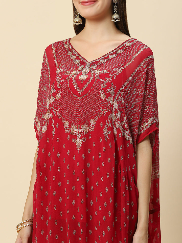 Digital Printed Georgette Kaftan Kurta