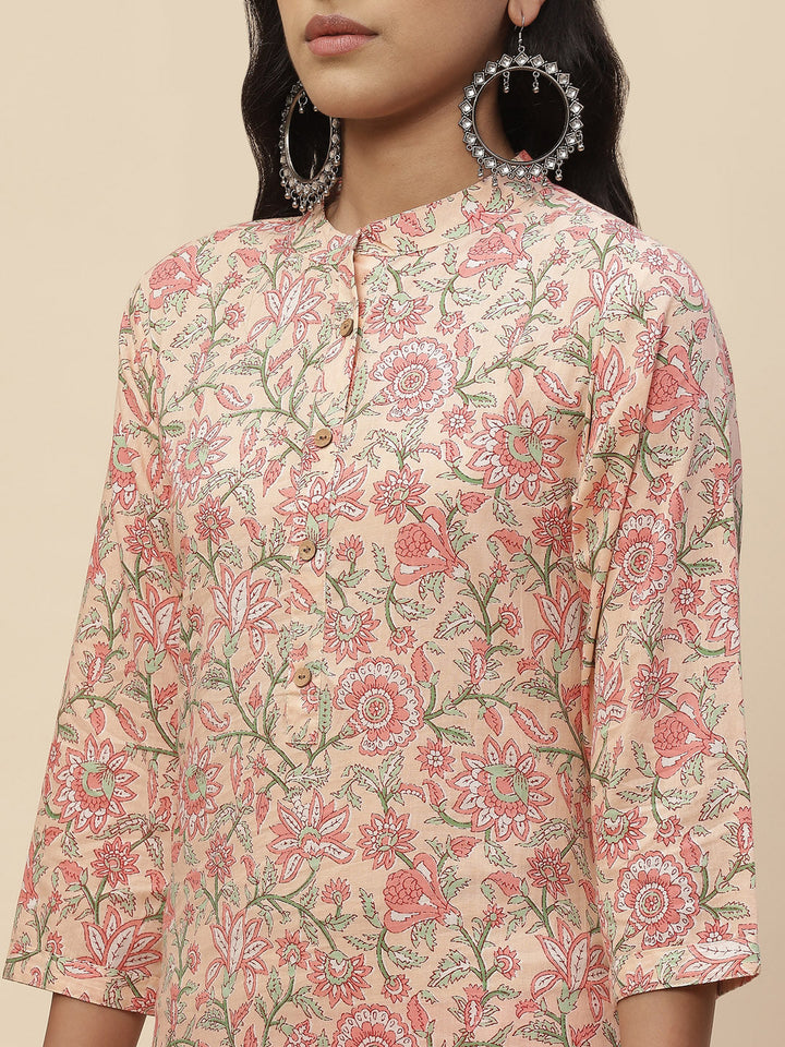 Floral Printed Cotton Kurta