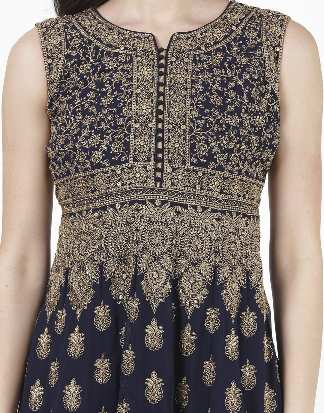 MBZ Meena Bazaar-Navy Blue Georgette Salwar Kameez
