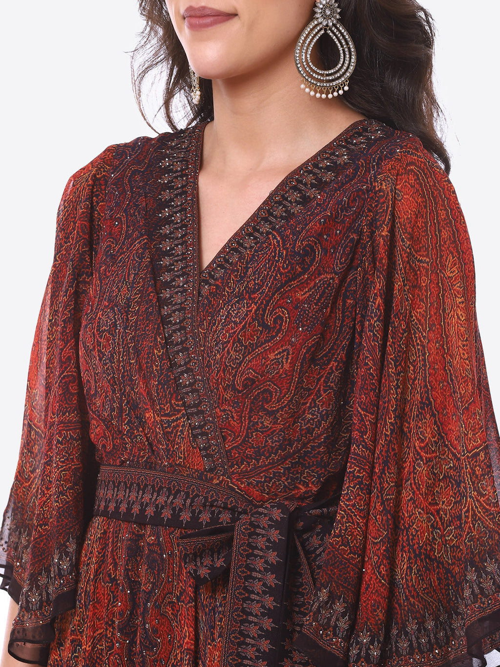 Digital Printed Georgette A-Line Gown Dress