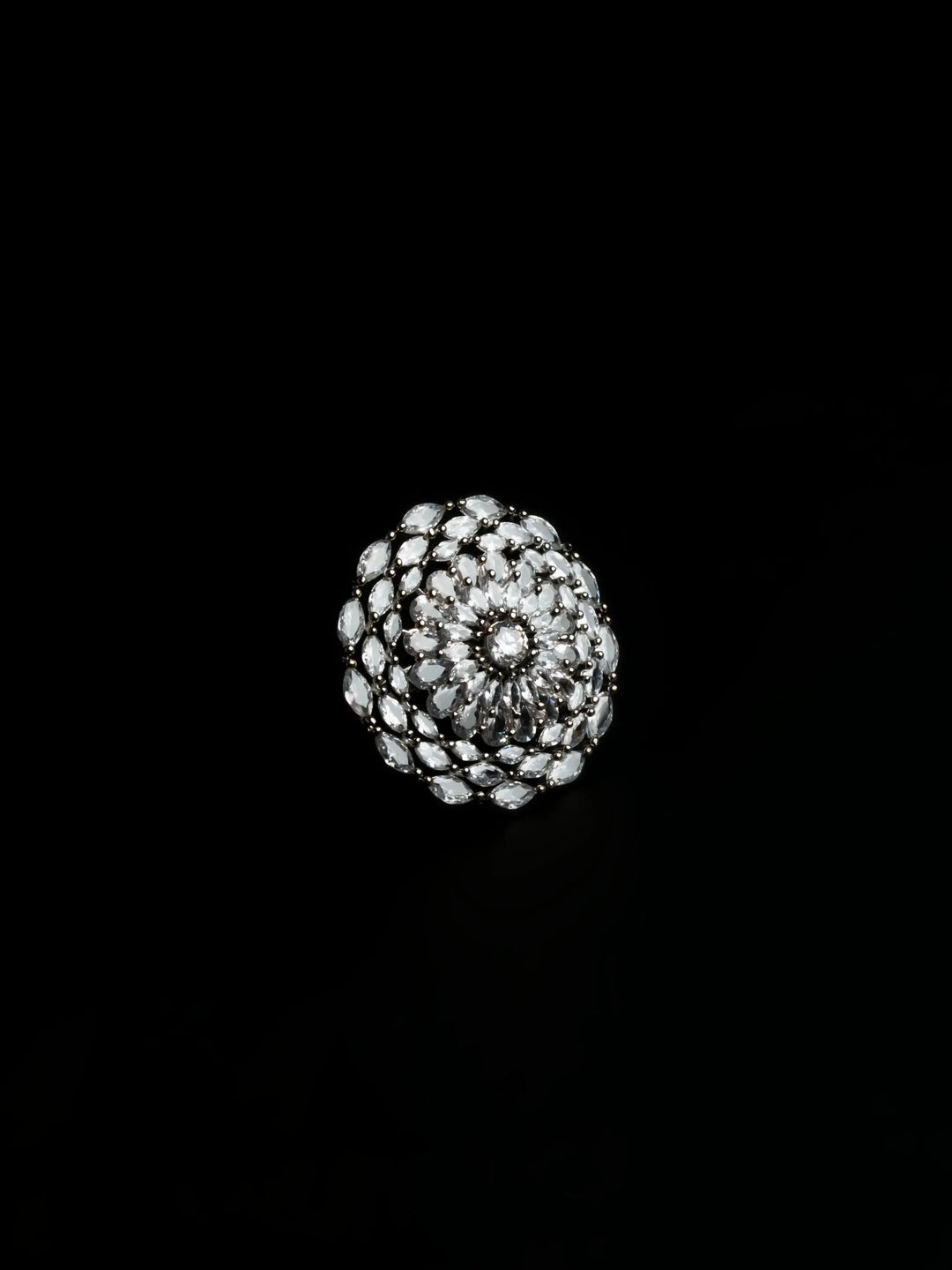 Silver Toned AD Stone Ring