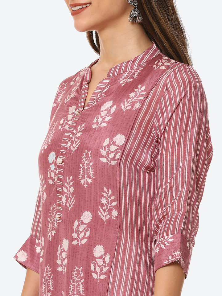 Floral Printed Muslin Kurta