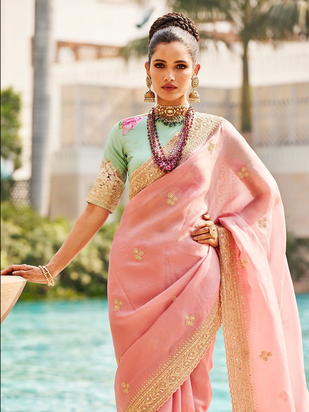 Organza Embroidery Saree