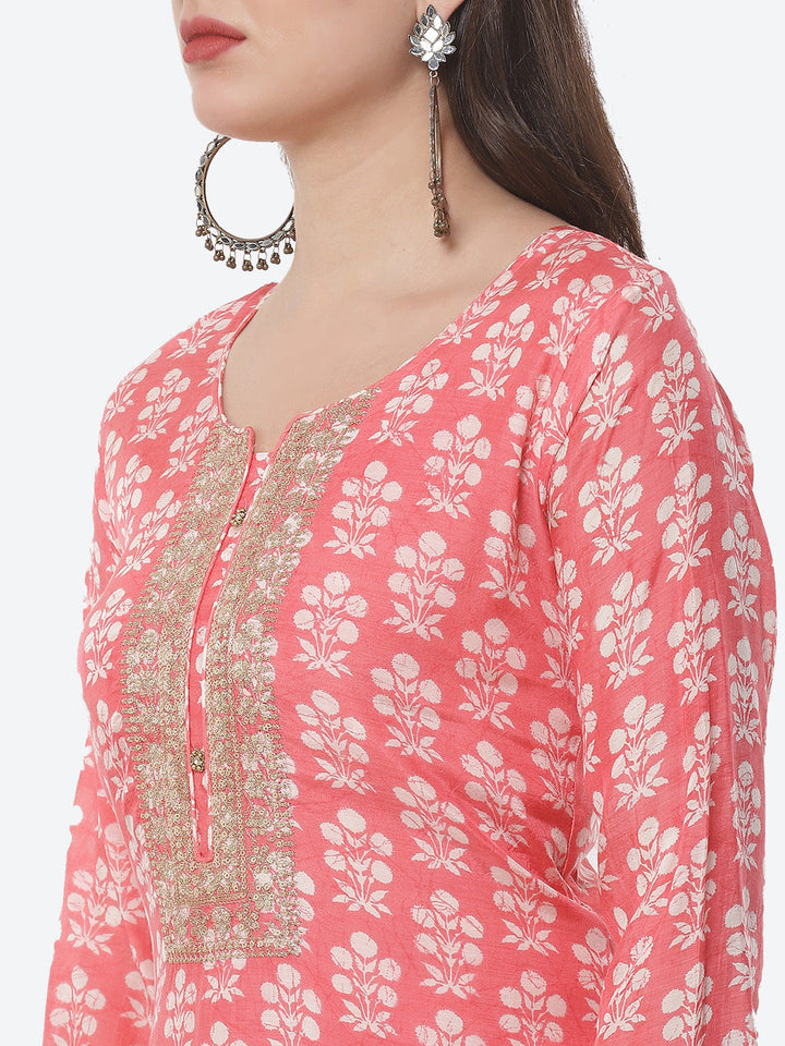 Printed Cotton Muslin Stitched Salwar Kameez With Dupatta