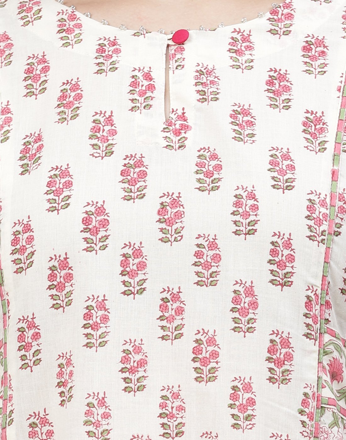 Floral Print Cotton Kurti Pant Set