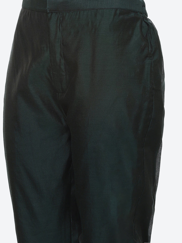 Zari Ghera Chanderi Kurta With Pant &amp; Chanderi Dupatta