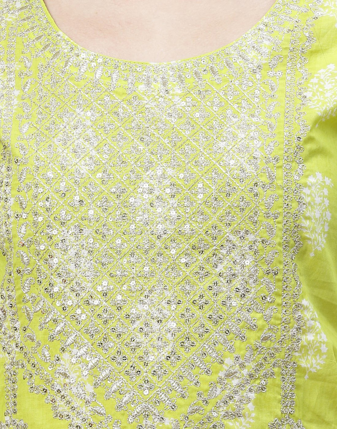 Paisley Print Cotton Kurti with Pant