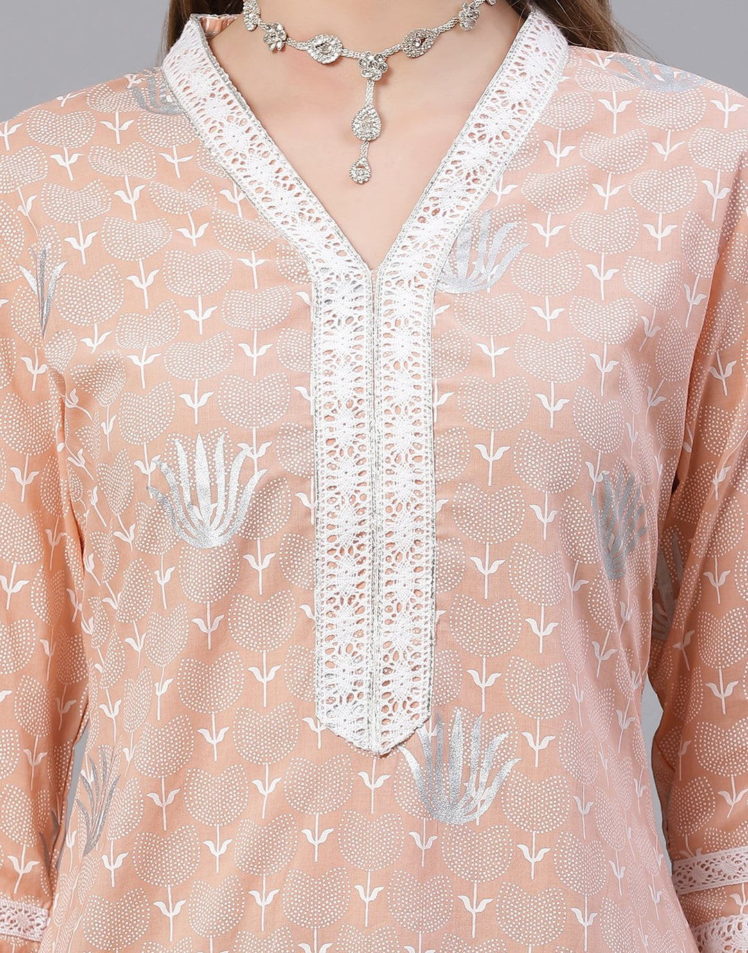Printed Cotton Kurti Pant Set